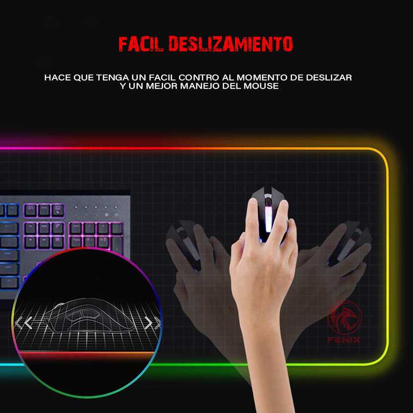 MOUSE PAD ENGOMADO RGB 30X80 (JL924) - Imagen 4
